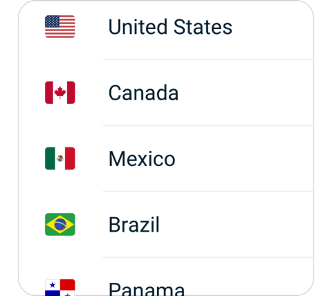 InsVPN connect step 2, choose VPN server location